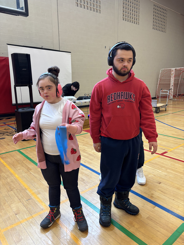 Photos of two Father John Redmond students at the Valentine's Day celebration