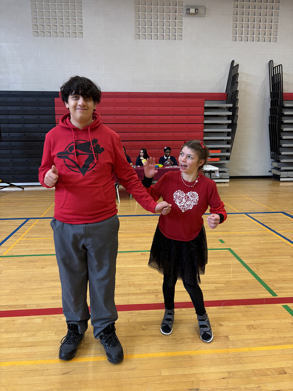Photos of two Father John Redmond students at the Valentine's Day celebration