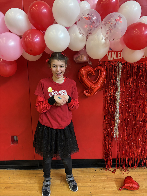 Photos of a Father John Redmond student at the Valentine's Day celebration