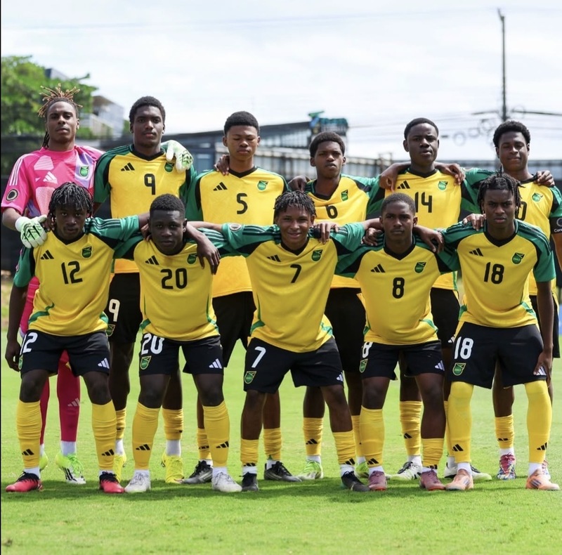 Photo of the Under 17 Team Jamaica team with O'Mario in it