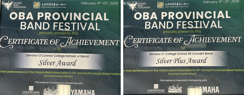 Collage of the two photos of the awards won by the bands