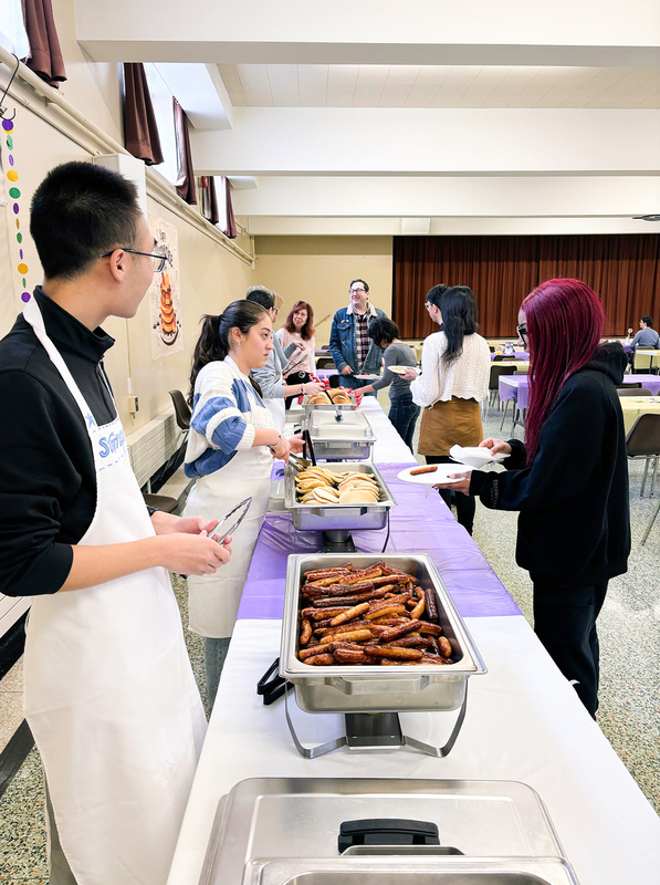Photos of the MPSJ students serving breakfast