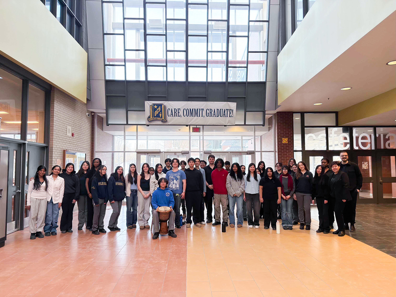 Group photo of Senator O'Connor students with staff and Dr. Poloz