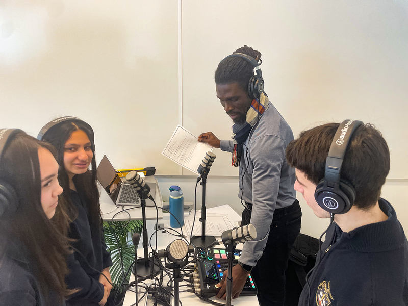Group photo of Bishop Allen students and staff at the event