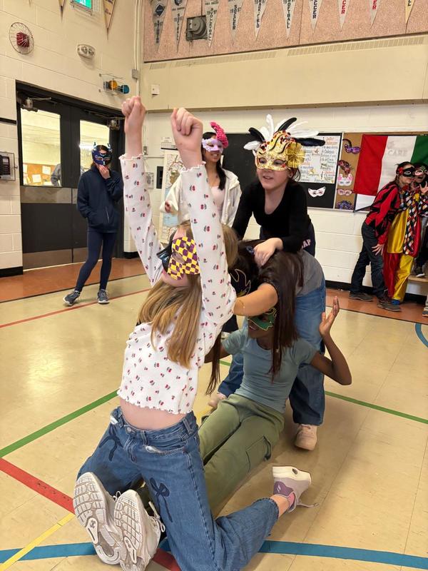 Photo of students doing an activity during the celebrations