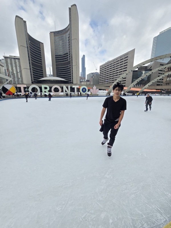 Photo of students skating on the rink