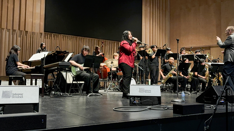 Photo of Senator O' Connor musicians performing while being conducted