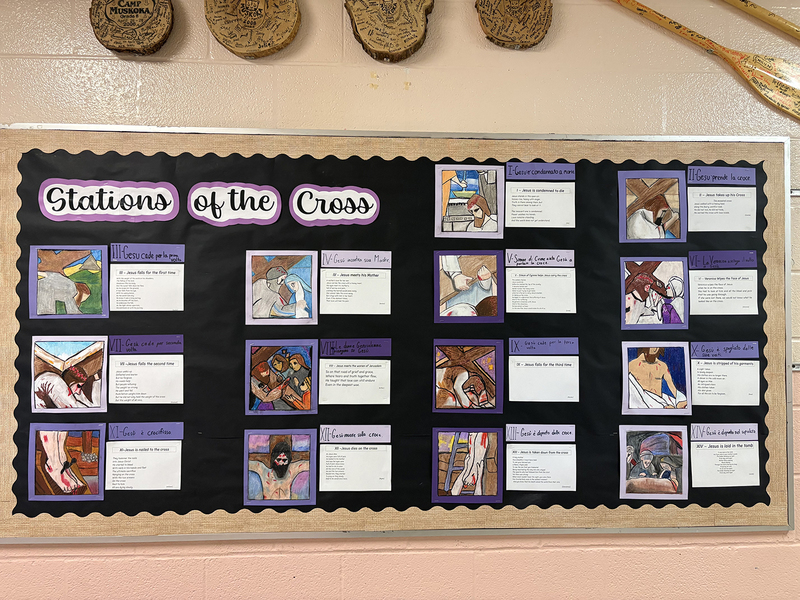 Photo of the artwork created by St. Brigid students