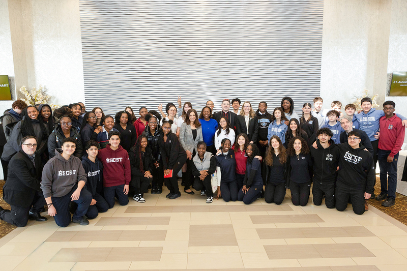 Group photo of the students and staff who attended the event