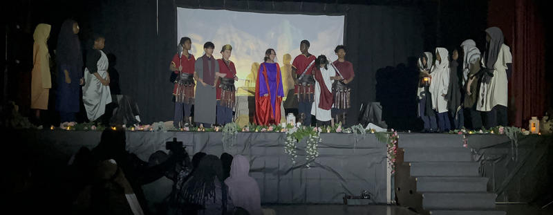 Photo of St. Angela students performing the Passion Play