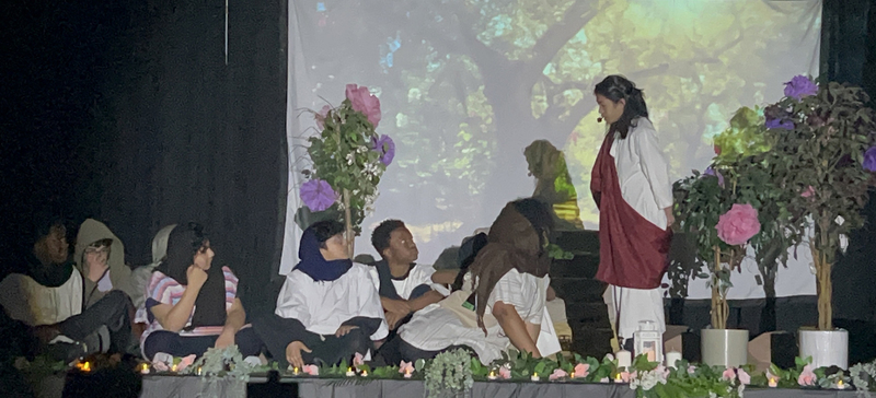 Photo of St. Angela students performing the Passion Play