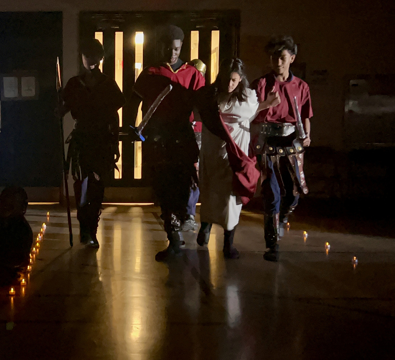 Photo of St. Angela students performing the Passion Play