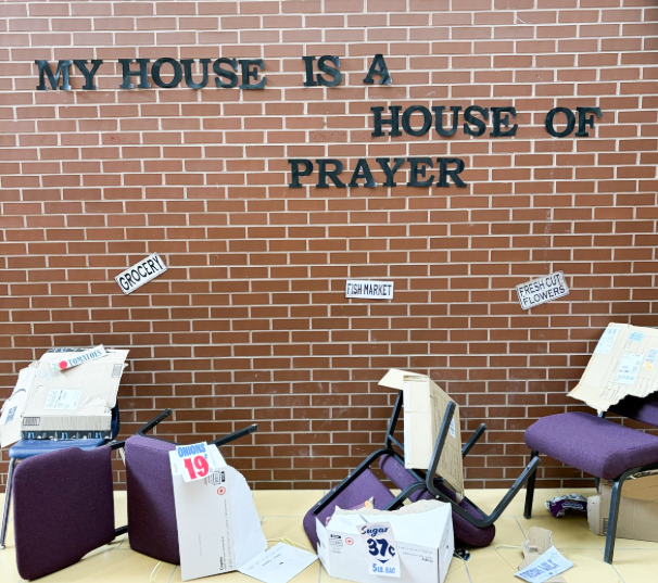 Photo of one of the illlustrations quoting from the journey to Jesus' Passion, Death, and Resurrection