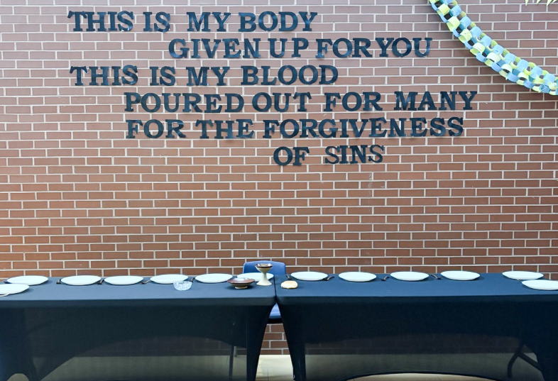 Photo of one of the illlustrations quoting from the journey to Jesus' Passion, Death, and Resurrection