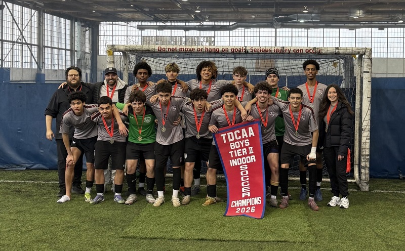 St. Oscar Romero Celebrates TDCAA Tier 2 Indoor Soccer Championship Victory