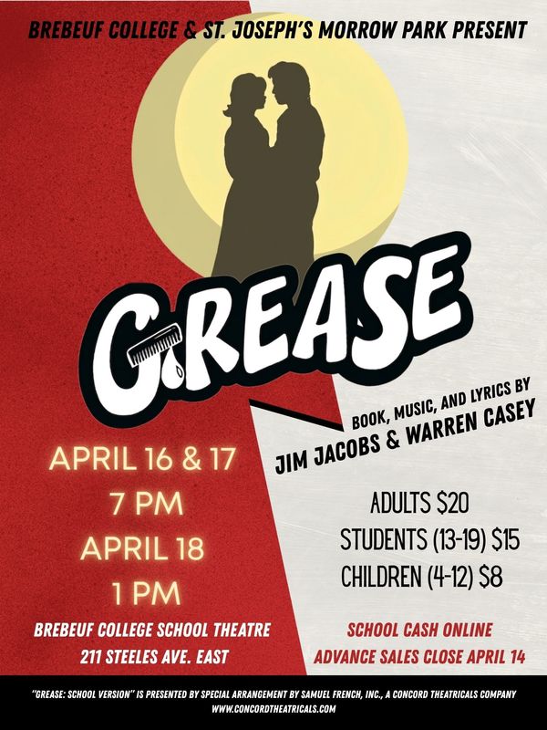 Brebeuf and St. Joseph's Morrow Park Students Present: Grease