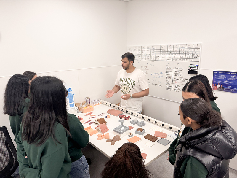 Photo of SJCS students attending the workshop at SimKIDS, The Hospital for Sick Children