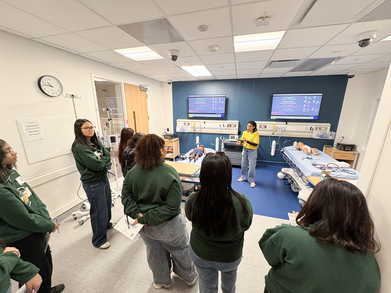Photo of SJCS students attending the workshop at SimKIDS, The Hospital for Sick Children