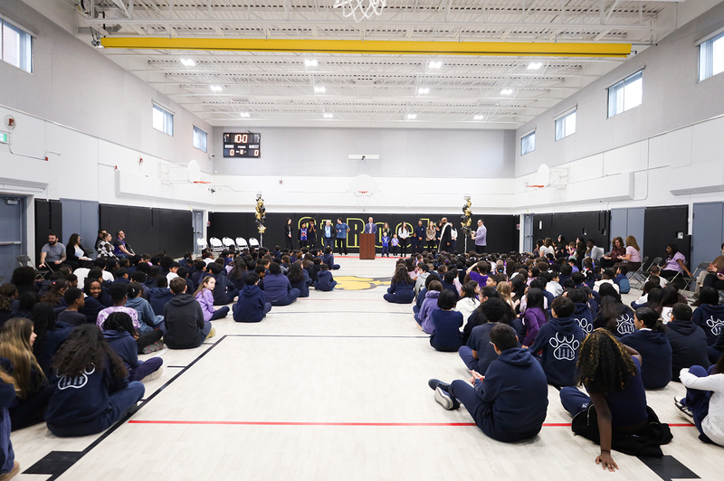 Photo of students at the Blessing assembly