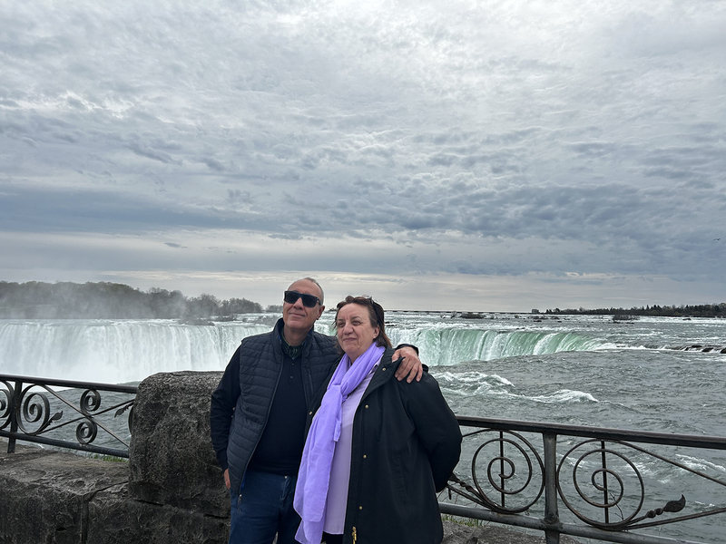 Photo of Italian exchange educators at Niagara falls