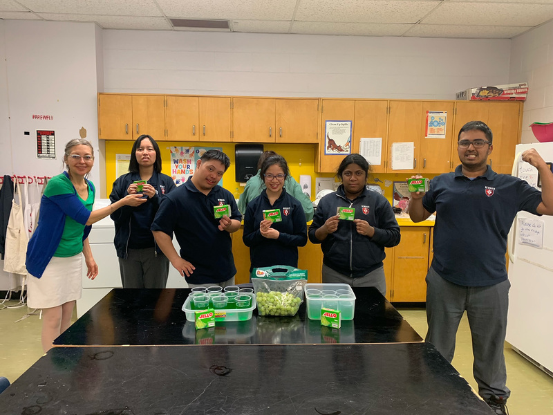 Photo of the ISP students posing with the Jell-O they created