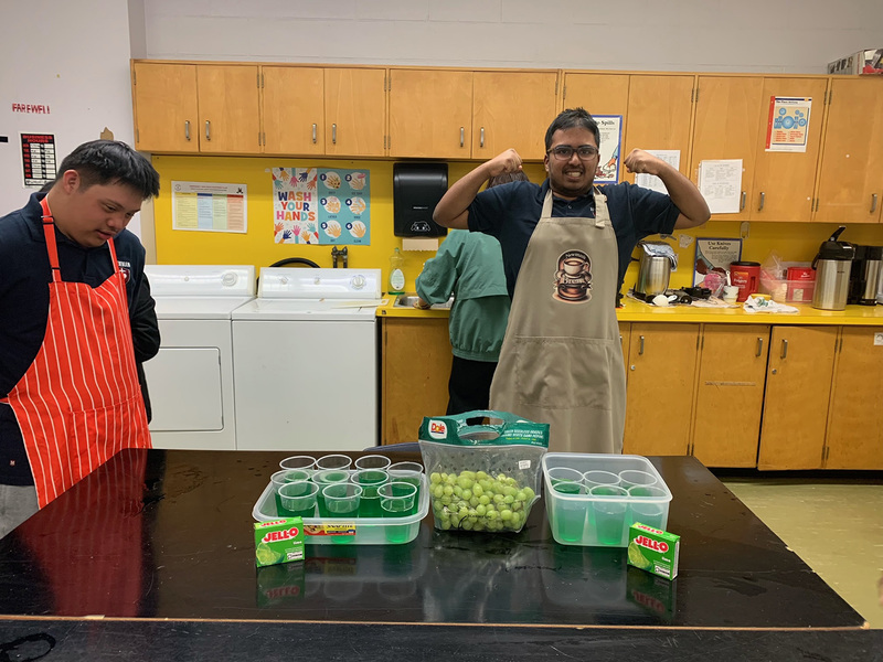 Photo of the ISP students posing with the Jell-O they created