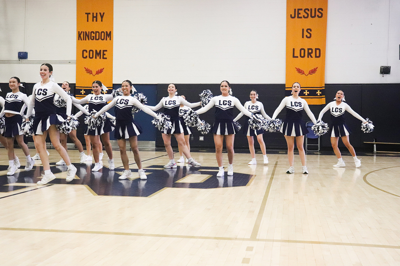 Photo of the Loretto College School Lightning Pom team performing
