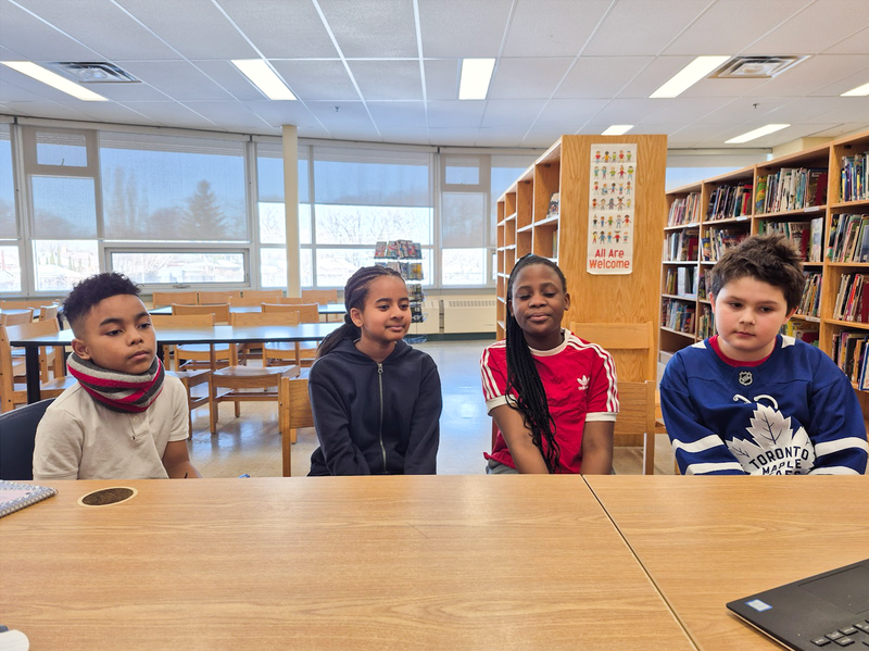 Photo of Augustine, Martha, Seriyah and Camden in their Zoom interview with the CBC, sharing their insights about recent changes to Roblox