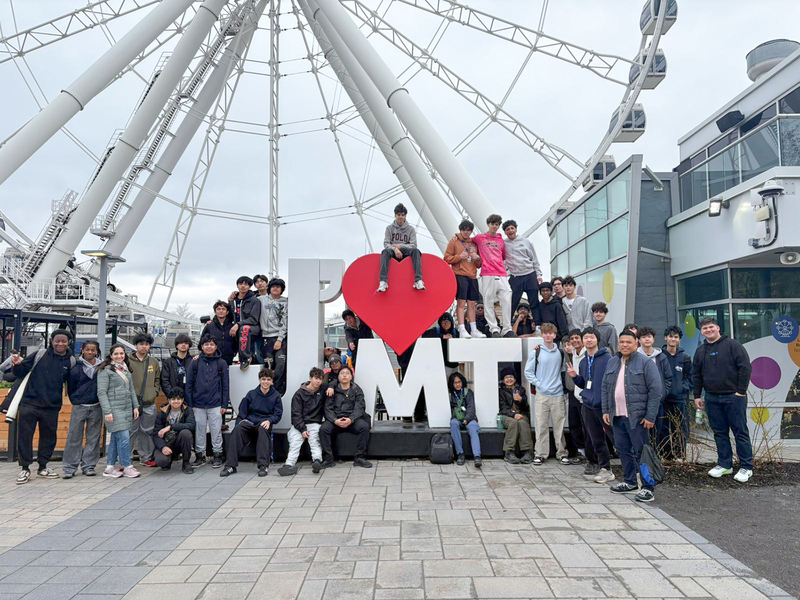 Group photo of Brebeuf students in Montreal