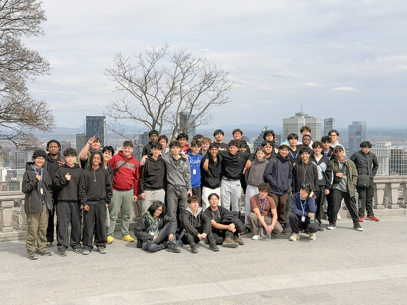 Group photo of Brebeuf students in Montreal