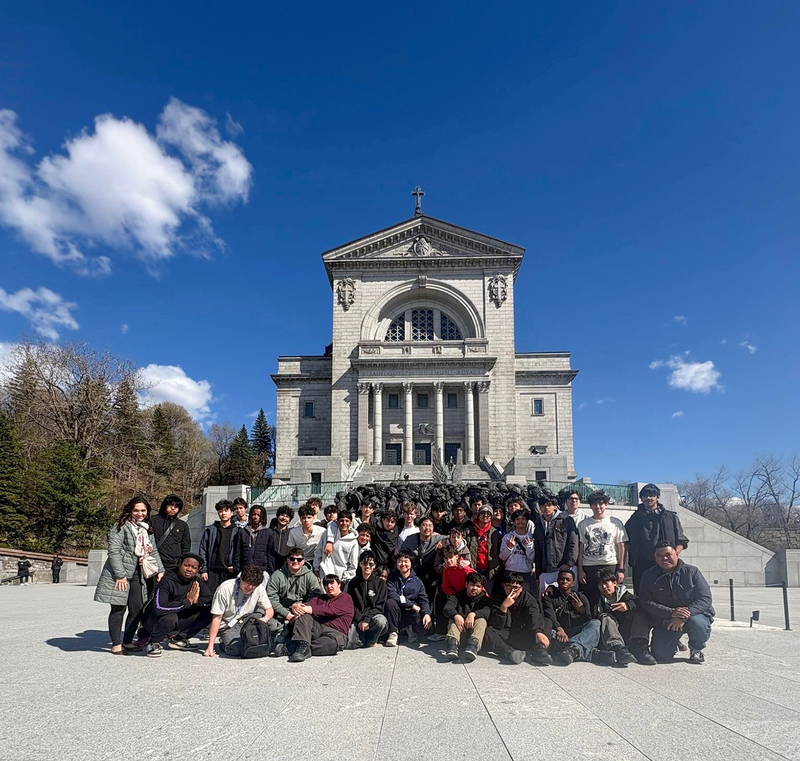 Group photo of Brebeuf students in Montreal