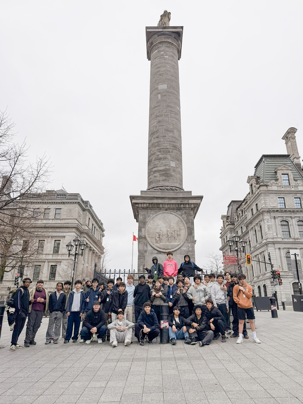 Group photo of Brebeuf students in Montreal