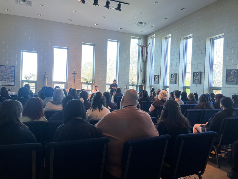 Photo of attendees seated during the Mass