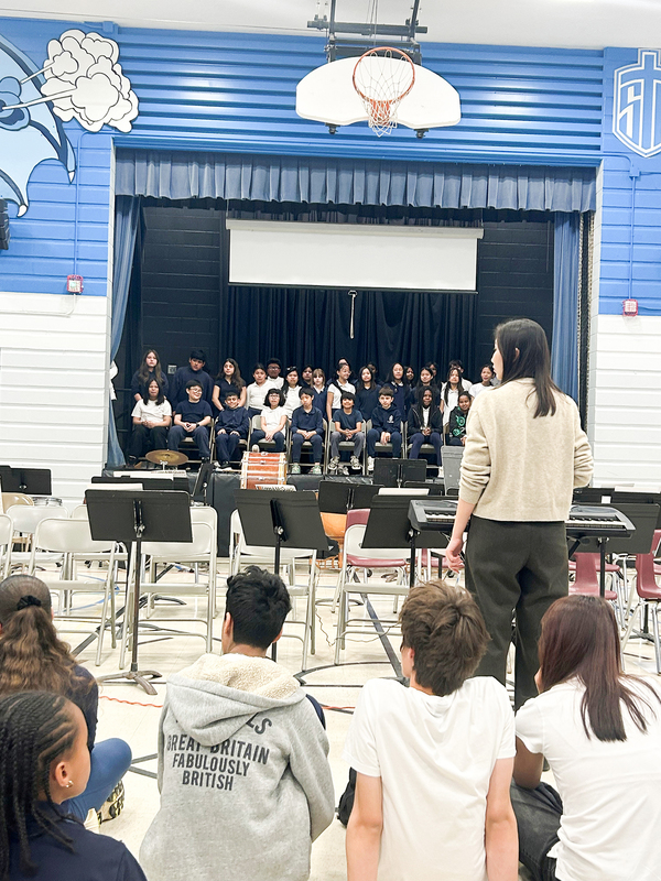 Photo of St. Thomas Aquinas students performing during Catholic Education Week