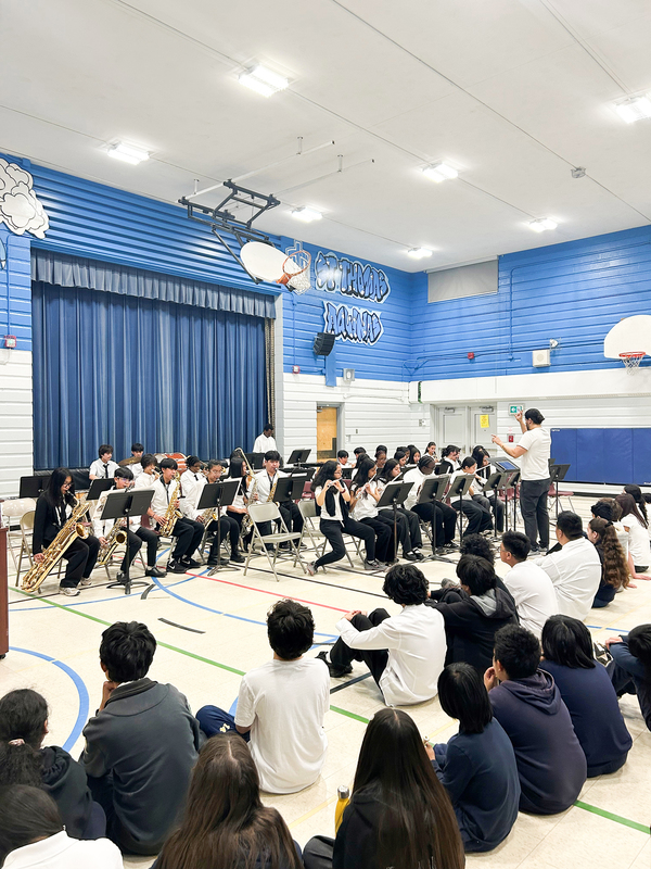Photo of St. Thomas Aquinas students performing during Catholic Education Week