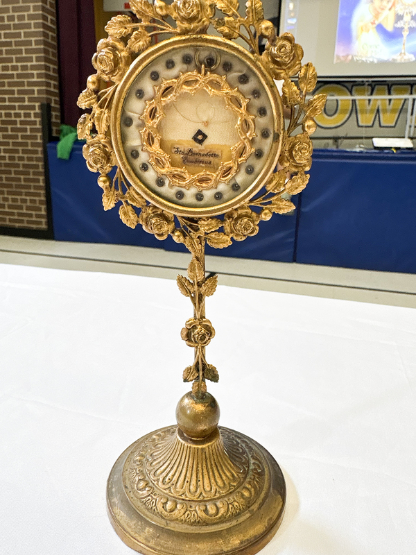 Photo of one of the relics on display for the students