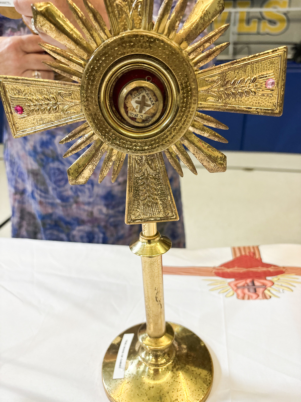 Photo of one of the relics on display for the students