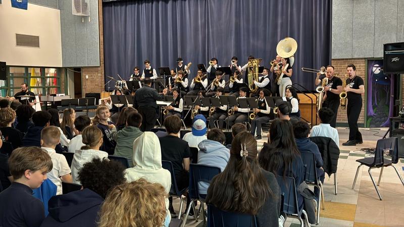 Big Smoke Brass and St Mark Catholic School at Bishop Allen for Music Monday