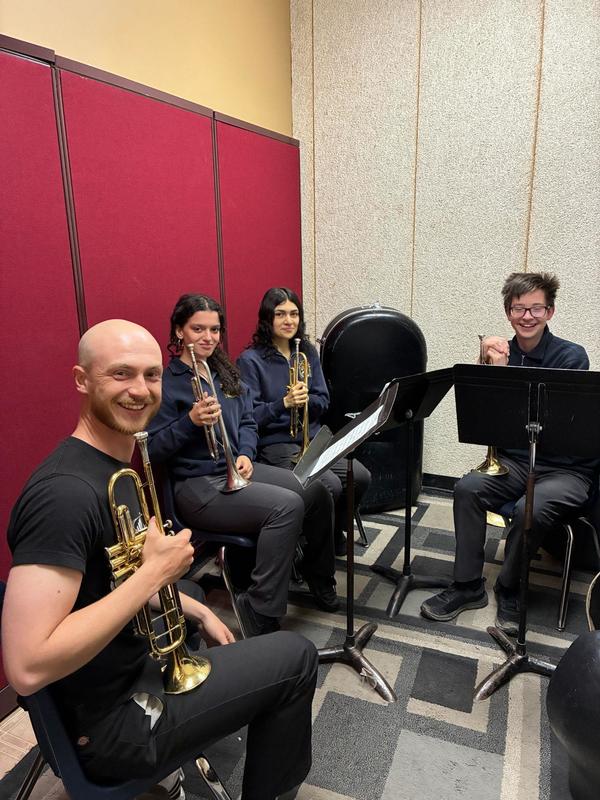 Big Smoke Brass Members giving masterclasses after concert.