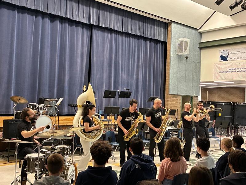 Big Smoke Brass and St Mark Catholic School at Bishop Allen for Music Monday
