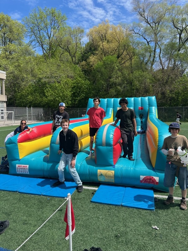 Collage of three photos of students enjoying the carnival