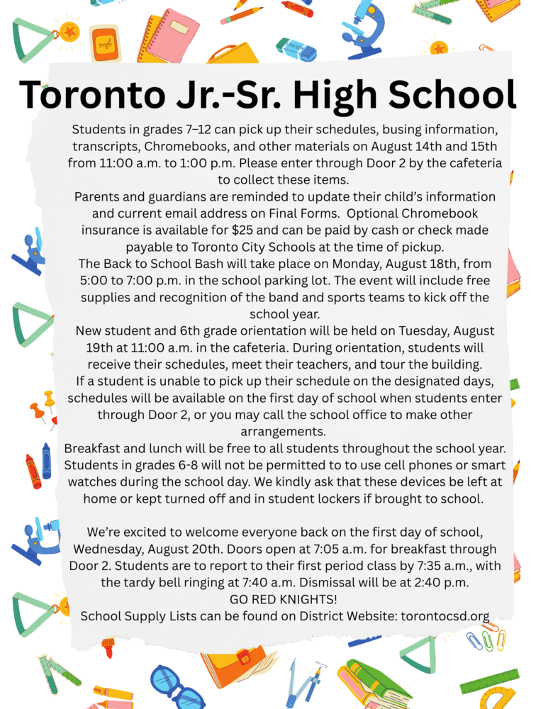 Toronto Jr. -Sr. High School Back to School 