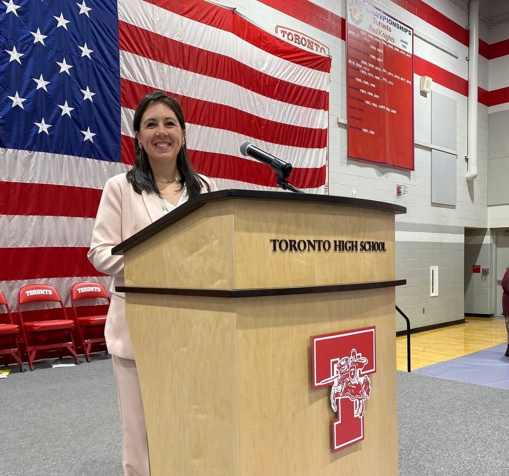 Abigail Lemasters is pictured at the podium during graduation ceremonies. 