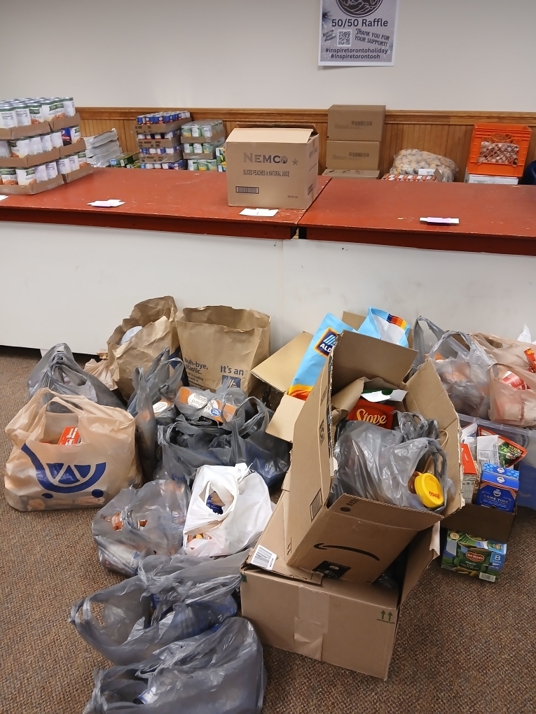 bags of items at food pantry
