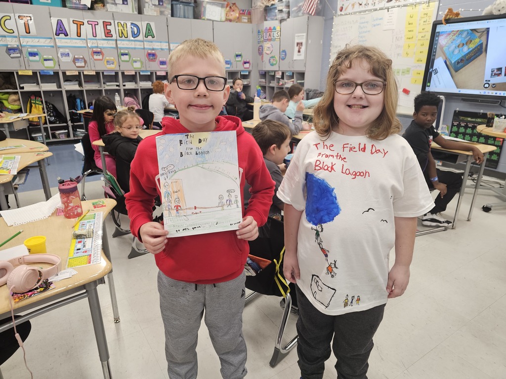Cooper and Riley with their projects