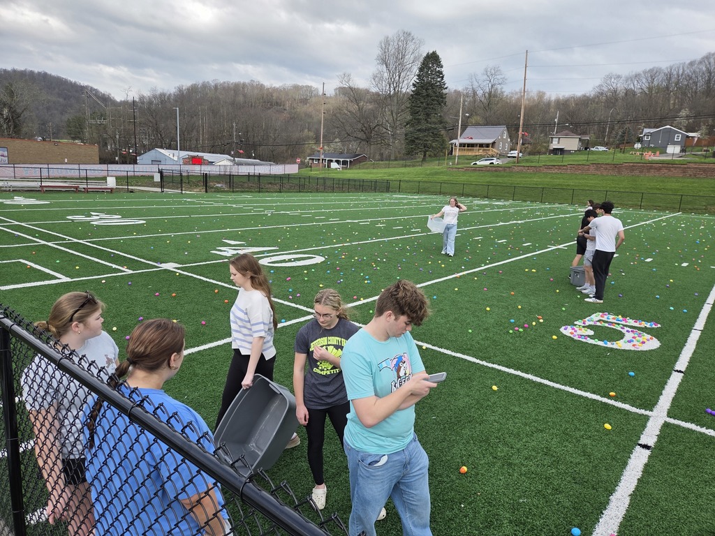 Kids putting eggs out for Easter Egg Hunt!