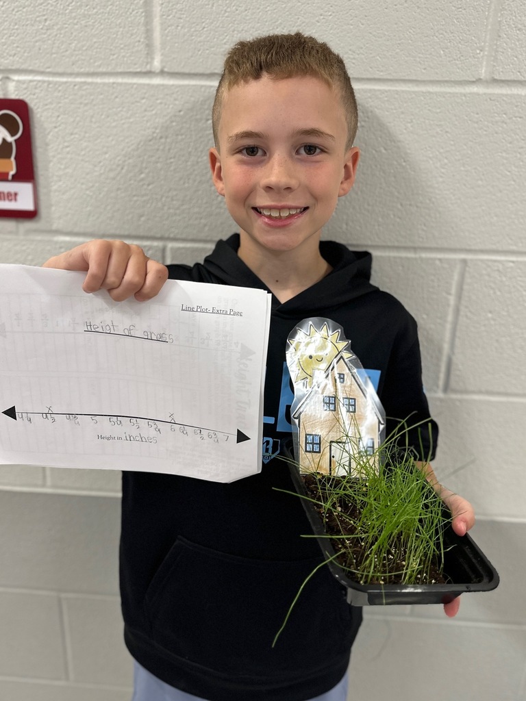 kid(s) with grass plant