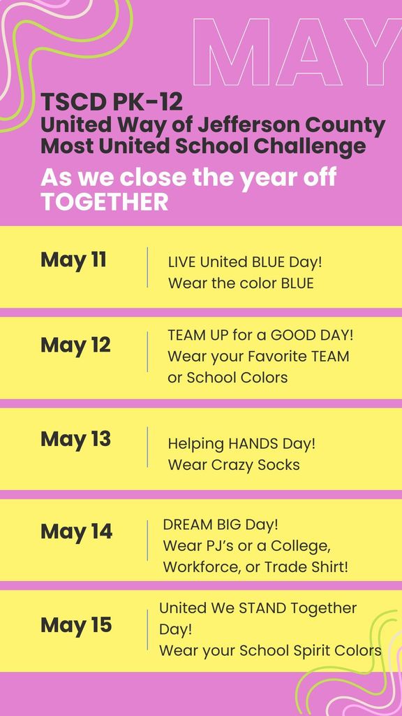 Spirit Week May 11-May 15