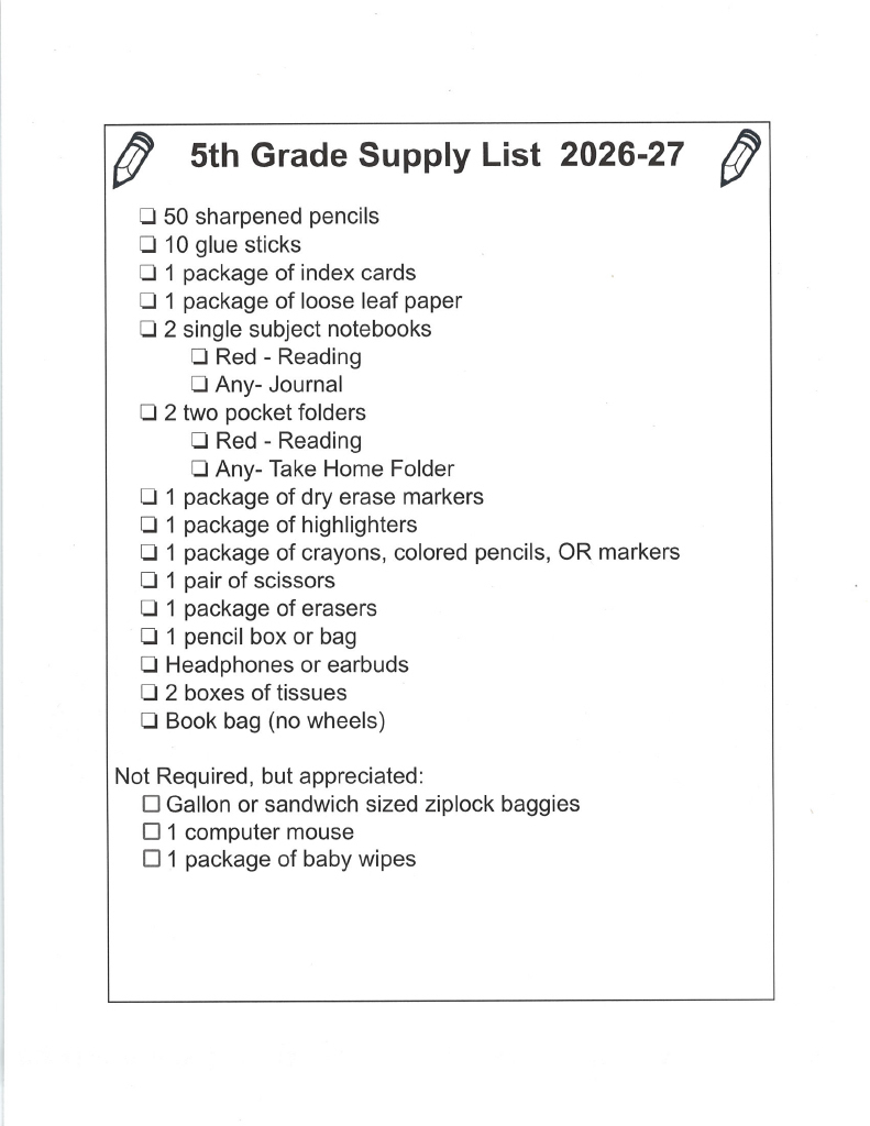 supply list