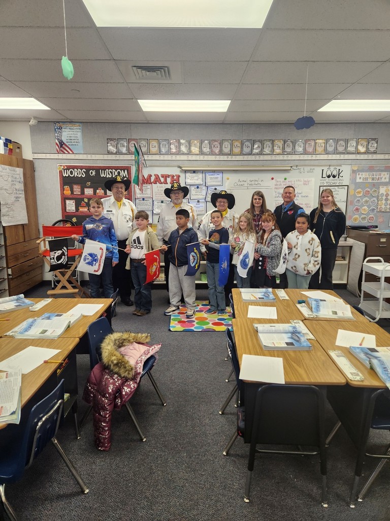 Richland VFW Recognizes our 3rs Grade Veteran's Day Helpers